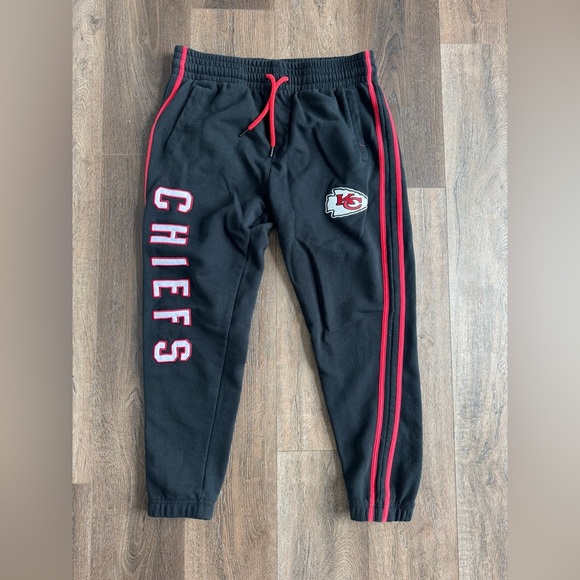 NFL Chiefs sweatpants.  Mens size large.  Black and red.  Joggers. - Picture 1 of 6